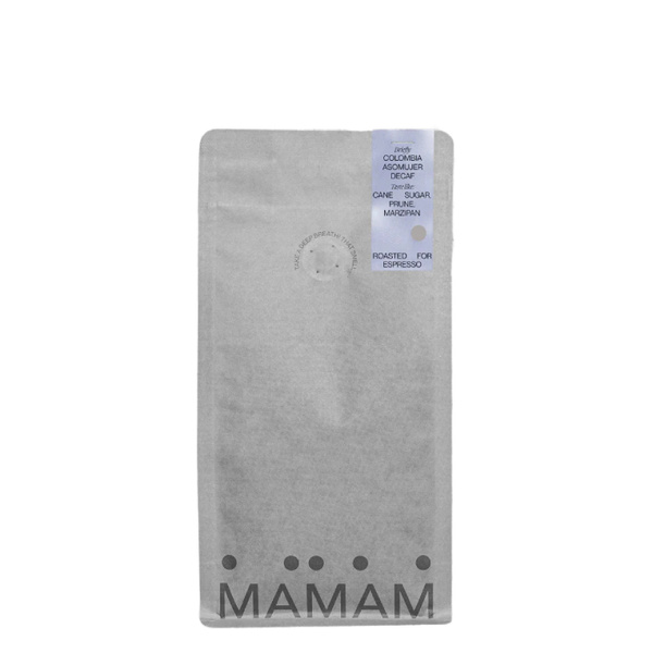 Kawa ziarnista MAMAM Colombia Asomujer Decaf Espresso 250g - bezkofeinowa