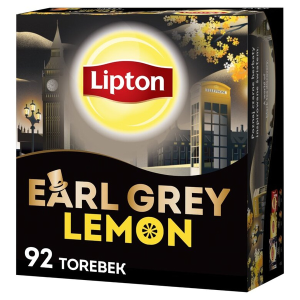 OUTLET - Herbata czarna aromatyzowana Lipton Earl Grey Lemon 92x2g