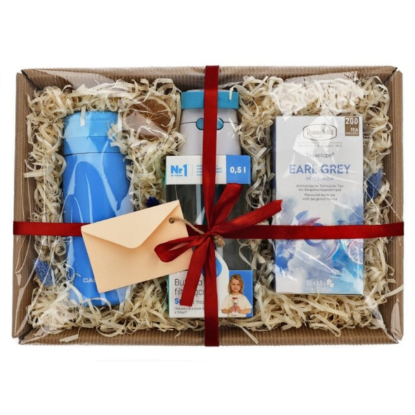 Zestaw prezentowy Dafi - Butelka filtrująca, butelka termiczna i herbata Earl Grey