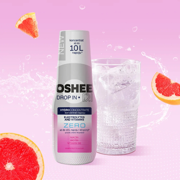 Hydrokoncentrat Oshee Drop In Zero Elektrolity i Witaminy - Grejpfrut 500 ml