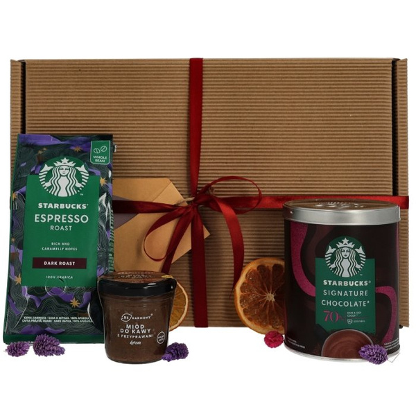 Zestaw prezentowy Starbucks® - Kawa ziarnista, czekolada na gorąco i miód do kawy – NIEDOSTĘPNY