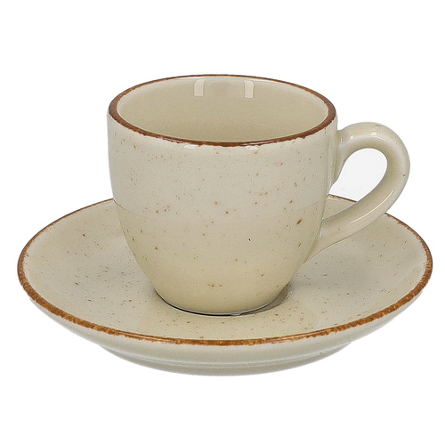 Filiżanka ze spodkiem Lubiana Aiden ART 80 ml - Beżowa