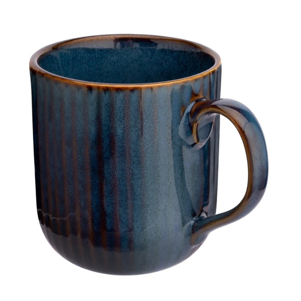 ZESTAW - Kubki Altom New Bone China Reactive Sage Stripes 400ml Granatowe - 6 sztuk