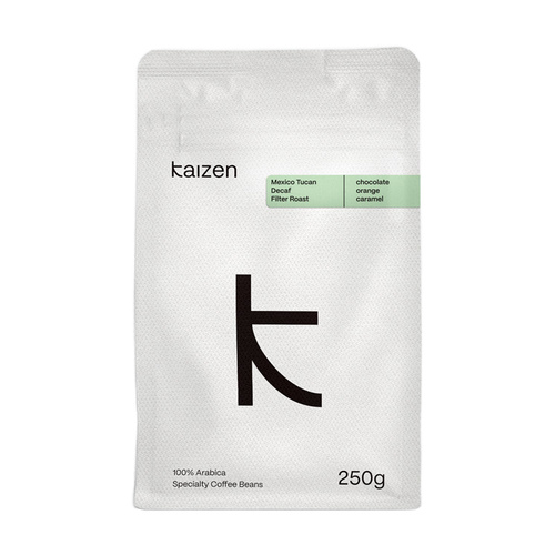 Kawa ziarnista Kaizen Coffee Mexico Tucan Decaf Filter 250g - opinie w konesso.pl