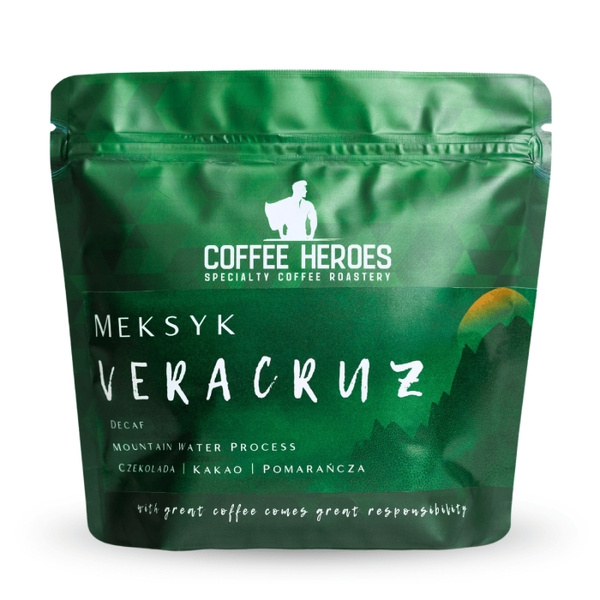 Kawa ziarnista Coffee Heroes Meksyk Veracruz Decaf Espresso 250g - kawa bezkofeinowa