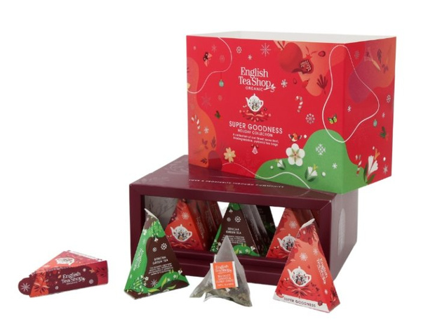 Świateczny zestaw piramidek English Tea Shop - Super Goodness 12x2g - NIEDOSTĘPNY