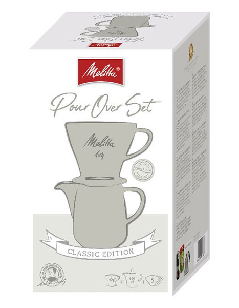 Melitta zestaw Porcelanowy Drip 1x4 + dzbanek - Szary 