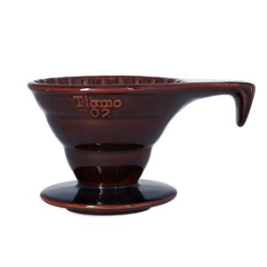 Ceramiczny drip Tiamo z rączką V02 - Brązowy - opinie w konesso.pl