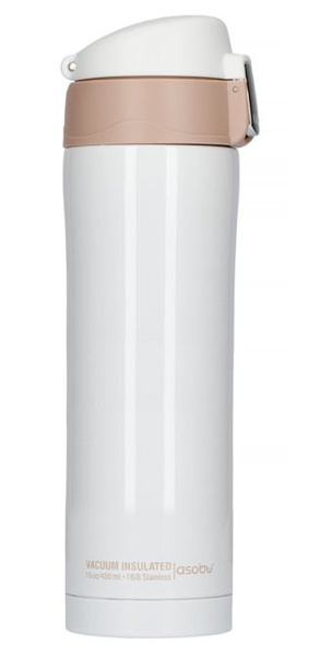 Asobu Diva Cup Biały/Brązowy kubek termiczny 450 ml - NIEDOSTĘPNY