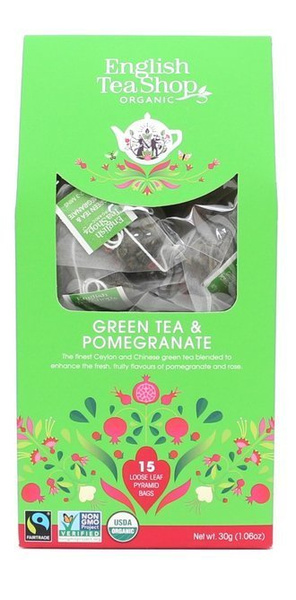 Zielona herbata English Tea Shop Green Tea & Pomegranate 15x2g