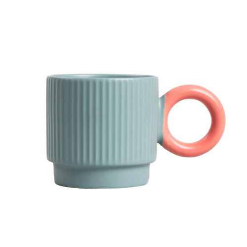 Kubek Homla ADOLA z różowym uchem 300ml - Turkusowy – NIEDOSTĘPNY