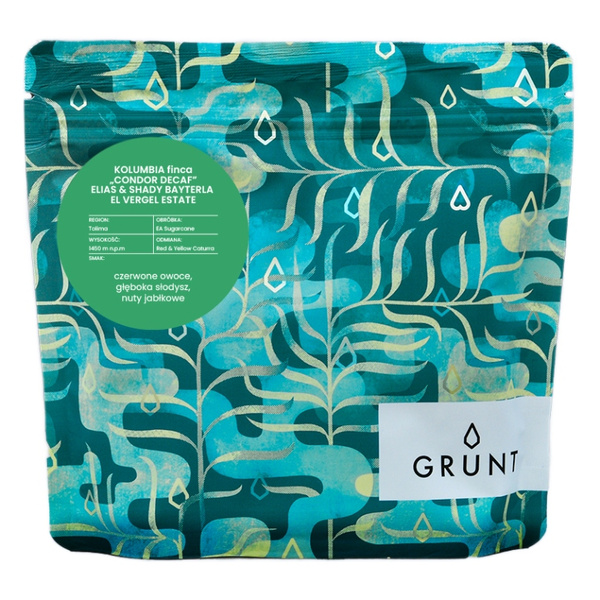 Kawa ziarnista Grunt Kolumbia Finca „CONDOR DECAF” Elias i Shady Bayter El Vergel Estate 250g