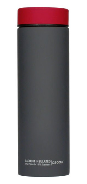 Asobu Le Baton Travel Bottle - szaro-czerwona butelka termiczna 500 ml - NIEDOSTĘPNY