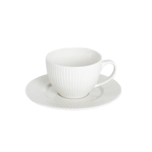 Filiżanka ze spodkiem Homla SIENA 240 ml - Biała - opinie w konesso.pl