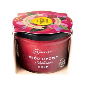 Miód lipowy z malinami - krem mocno owocowy BEHARMONY 230g - NIEDOSTĘPNY