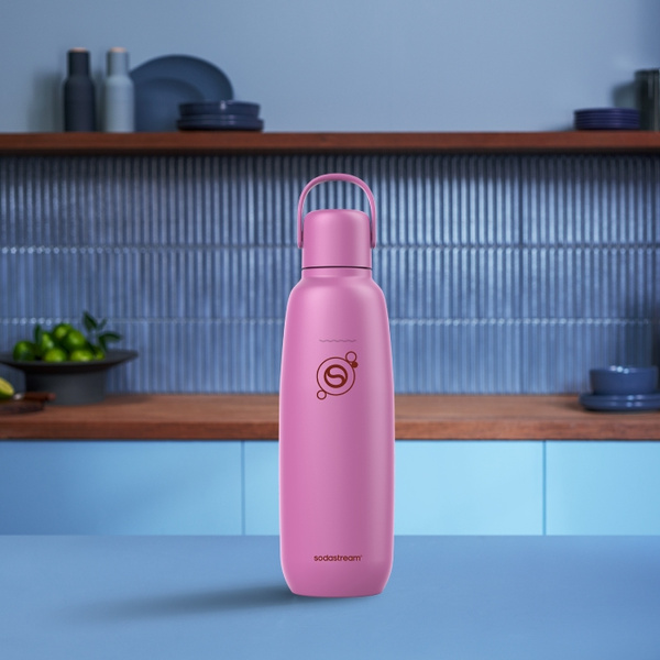 Butelka termiczna SodaStream Fizz&Go 0,9l - Różowa + GRATIS Syrop SodaStream
