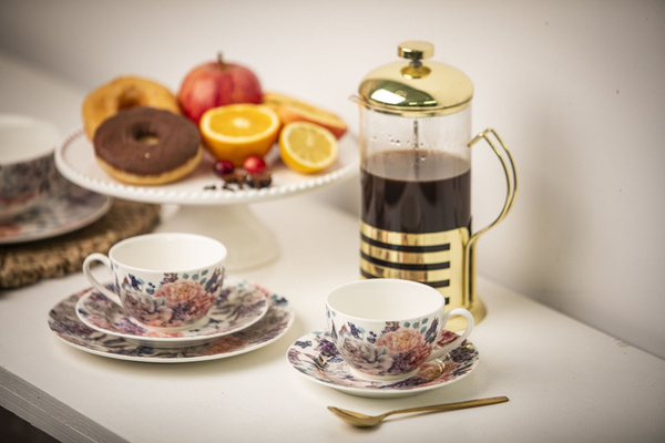 Zaparzacz do kawy w stalowym złotym koszyczku Altom 1L