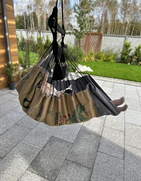 Hamak wiszący krzesło brazylijskie Coffee Swing XXL - Szary