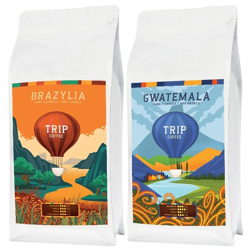 ZESTAW - Kawa ziarnista Trip Coffee Brazylia 1kg + Trip Coffee Gwatemala 1kg