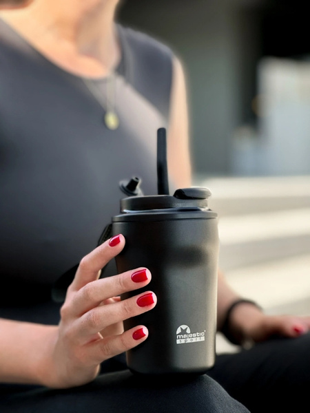 Kubek termiczny Majestic Sport Hoody 420 ml - Czarny