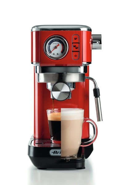 Ekspres do kawy Ariete Perfetto Slim Manometro Moderna 1381/33 - Czerwony