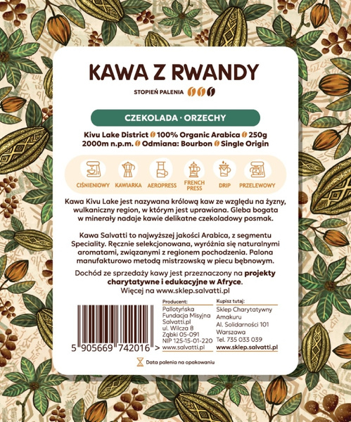 Kawa ziarnista Salvatti Kivu Lake 250g