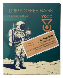 Drip Bag Coffee YoCo Coffee Colombia Monteblanco 5x12g - NIEDOSTĘPNY - opinie w konesso.pl