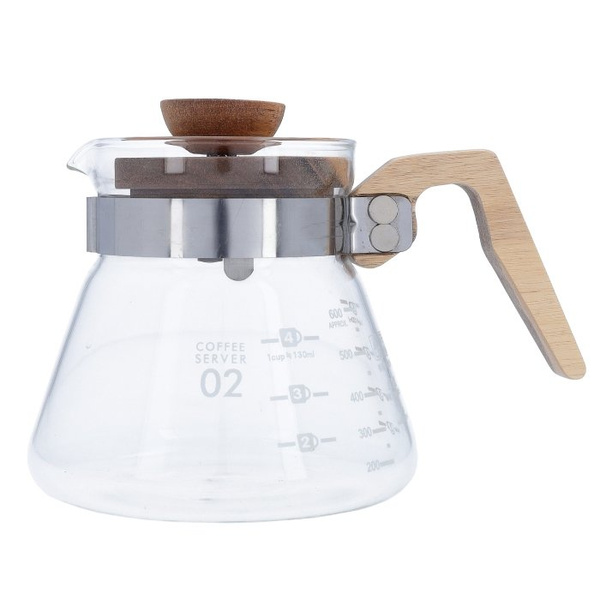 Szklany server z drewnianą rączką AVX RIO V60 600 ml – NIEDOSTĘPNY