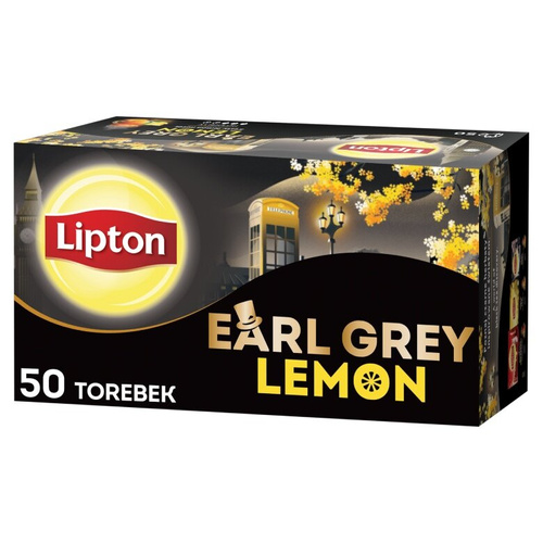 Herbata czarna Lipton Earl Grey Lemon 50x2g - opinie w konesso.pl