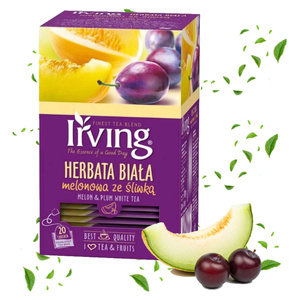 Herbata biała Irving Melonowa ze śliwką 20x1,3g – NIEDOSTĘPNY