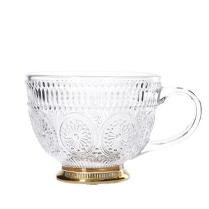 Filiżanka szklana HOMLA BARREL 360 ml - z okrągłymi wzorami