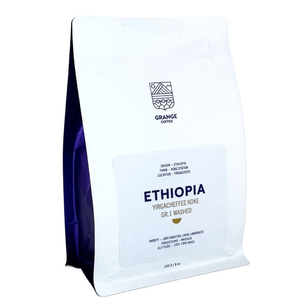 Kawa ziarnista Coffee Grange Ethiopia Yirgacheffe Koke Gr.1 Washed 250g