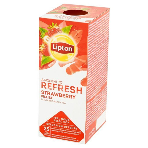 Czarna aromatyzowana herbata Lipton Classic Strawberry 25x1,6g