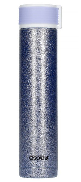 Asobu Skinny Mini Glitter - niebieska butelka termiczna 230 ml - NIEDOSTĘPNY