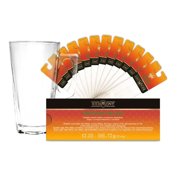 ZESTAW Herbata Richmont Rosemary Orange + Szklanka Richmont Hot 370ml