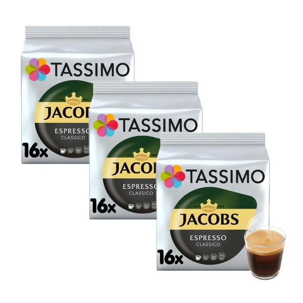 ZESTAW - Kapsułki Tassimo Jacobs Espresso Classico 3x16 szt.