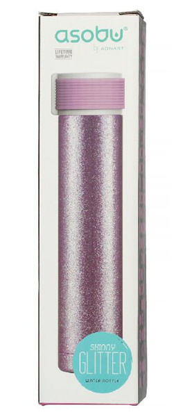 Asobu Skinny Mini Glitter - różowa butelka termiczna 230 ml - NIEDOSTĘPNY