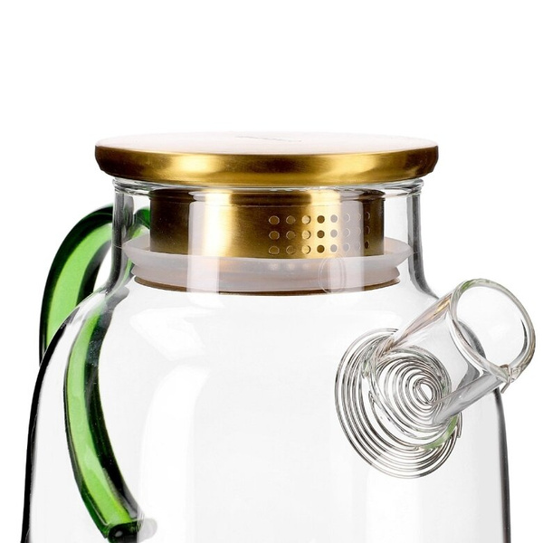 Szklany dzbanek Homla Kubbe ze złotym wieczkiem 1.8l - NIEDOSTĘPNY