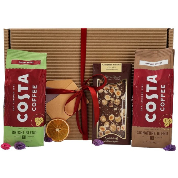 Zestaw prezentowy Costa Coffee® - Kawa ziarnista, kawa mielona i mleczna czekolada – NIEDOSTĘPNY
