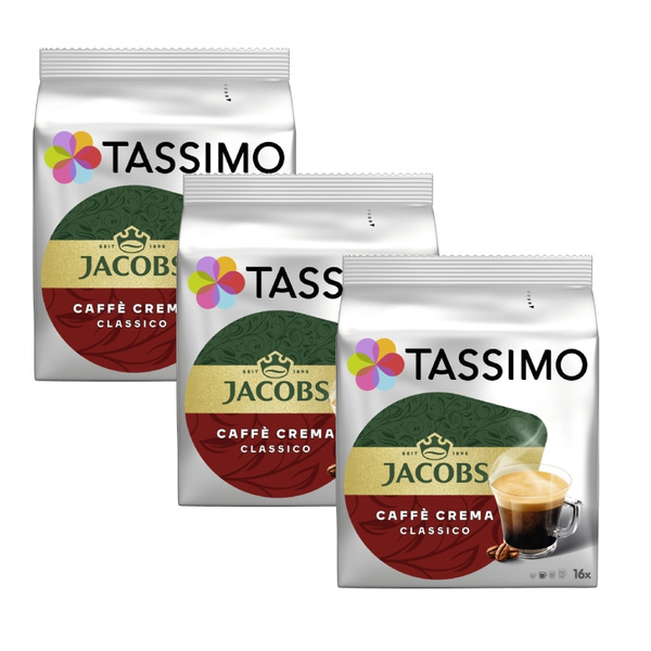 ZESTAW - Kapsułki Tassimo Jacobs Caffe Crema Classico 3x16 szt.