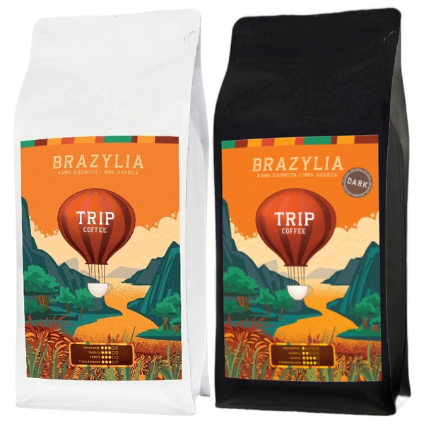 ZESTAW - Kawa ziarnista Trip Coffee Brazylia 1kg + Trip Coffee Brazylia DARK 1kg