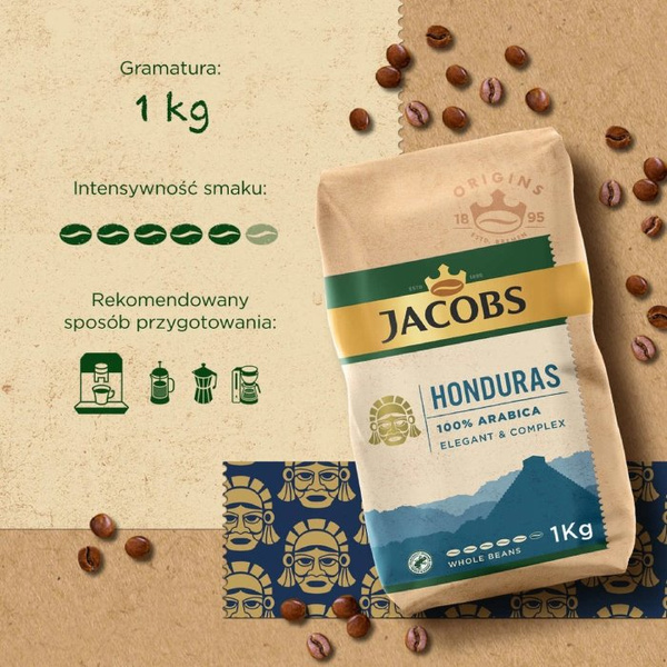 Kawa ziarnista Jacobs Origins Honduras 100% Arabica 1kg - NIEDOSTĘPNY