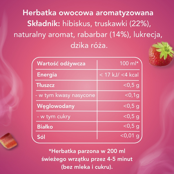 Herbatka owocowa Lipton Truskawka i Rabarbar 20x1,6g