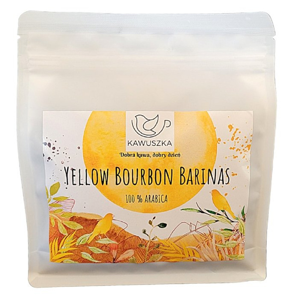 Kawa ziarnista Kawuszka Brazylia Yellow Bourbon Barinas PRZELEW 250g