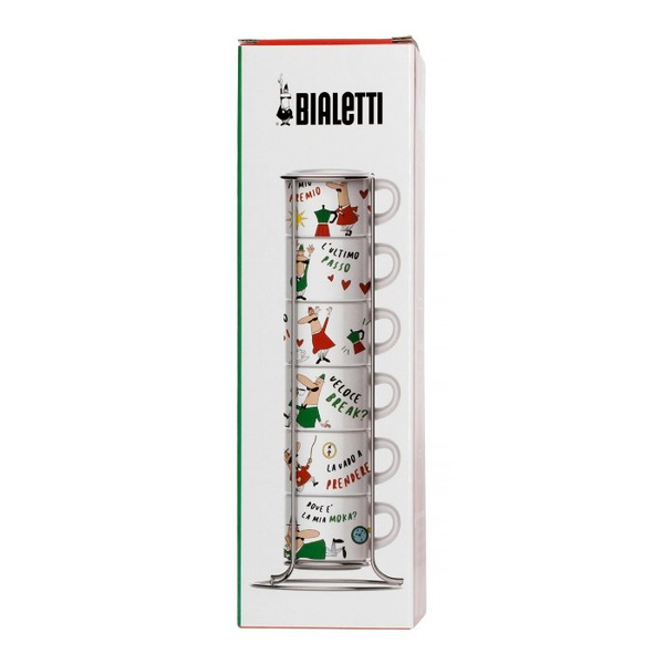 Zestaw filiżanek na stojaku Bialetti Italia - 6 sztuk