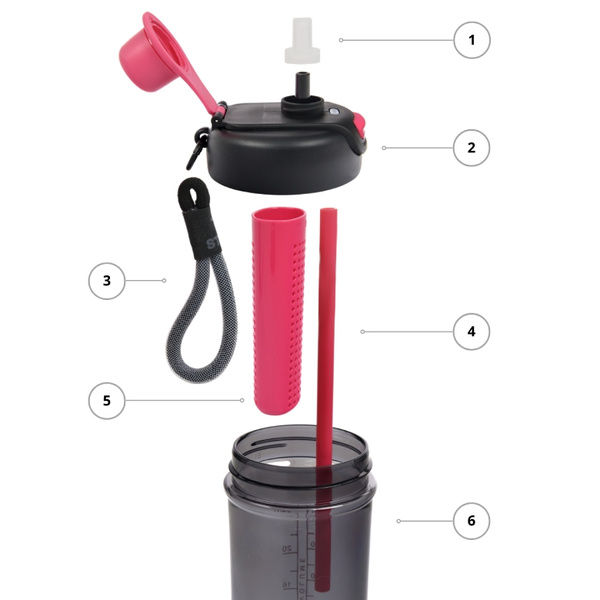 Butelka na wodę Majestic Sport Zoya 950 ml - Czarna