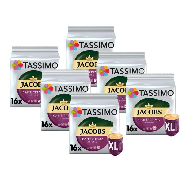 ZESTAW - Kapsułki Tassimo Jacobs Caffe Crema Intenso XL 6x16 szt.