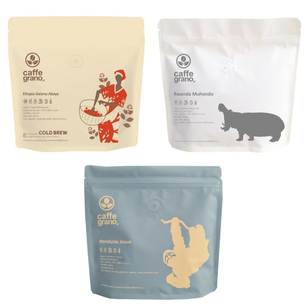 Zestaw kaw ziarnistych Caffe Grano PRZELEWY 3x250g - NIEDOSTĘPNY