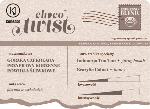 Kawa ziarnista Focusy CHOCO TWIST - Konesso espresso z twistem 1kg