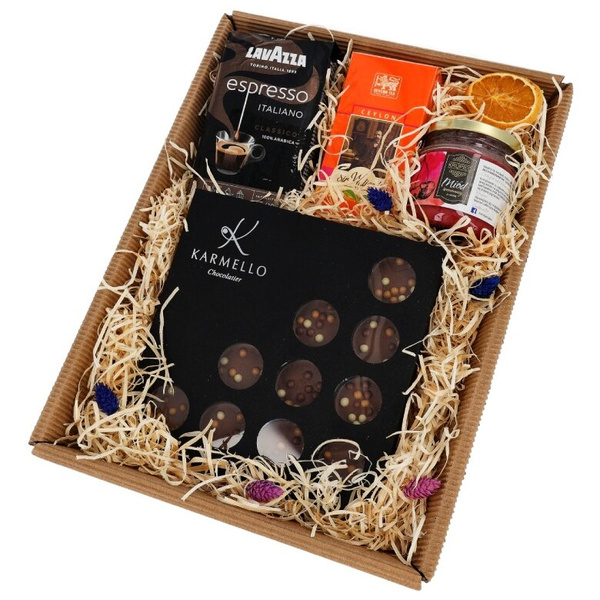 Zestaw prezentowy dla taty - Kawa, herbata, miód i czekoladki